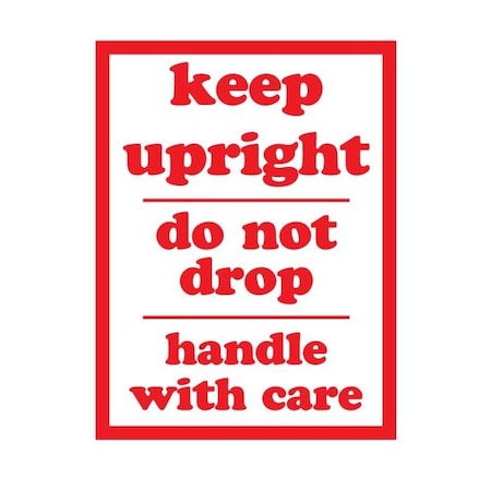 Decker Tape Products Label, DL2013, KEEP UPRIGHT DO NOT DROP, 3" X 4" DL2013